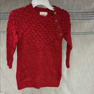Stylish Red Knit Kids Dress